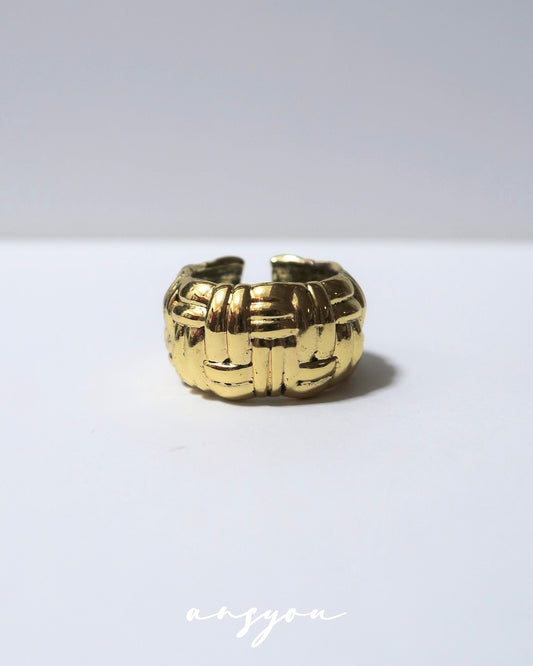 Woven Texture Open Ring