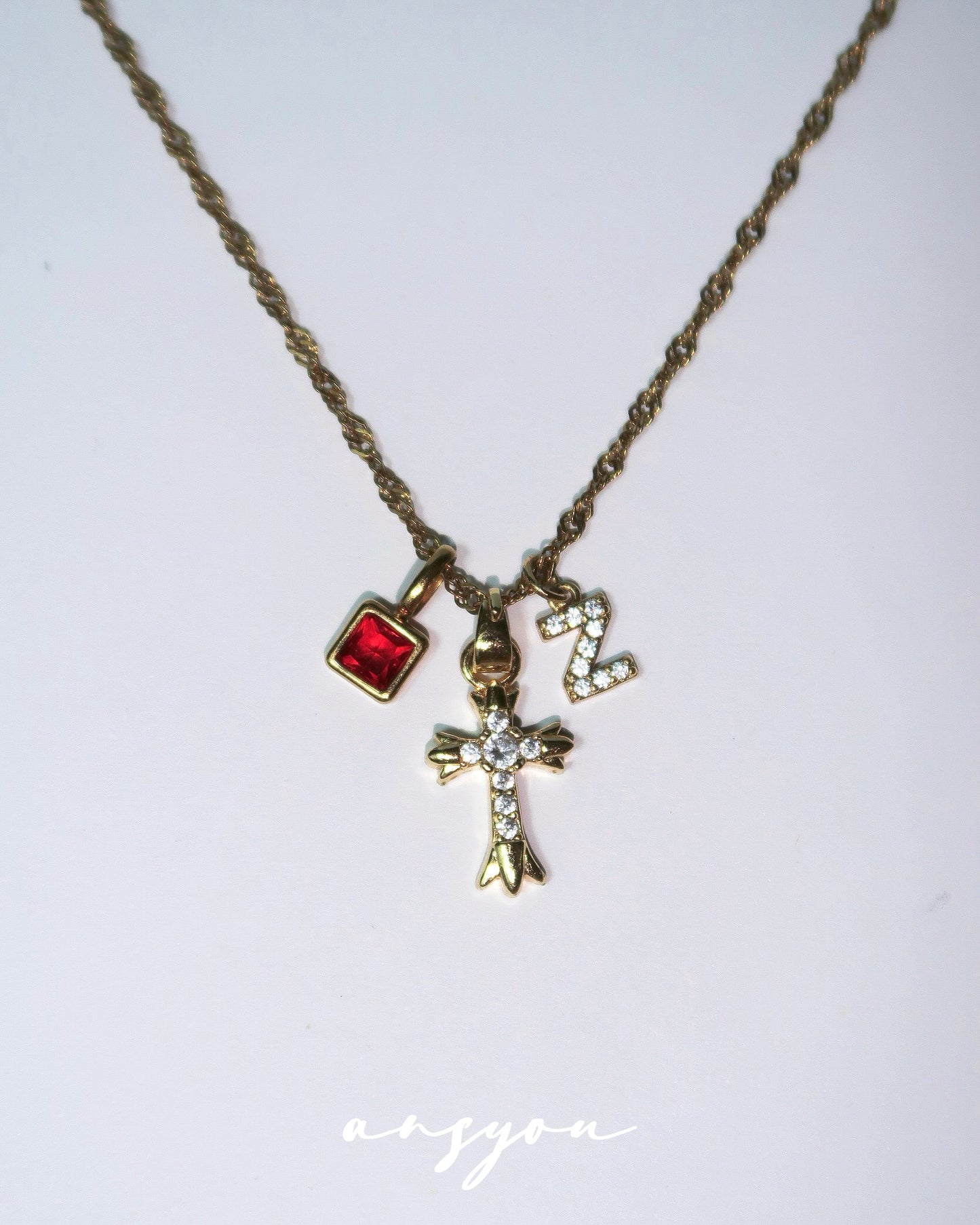 Petite Diamond Cross DIY Necklace