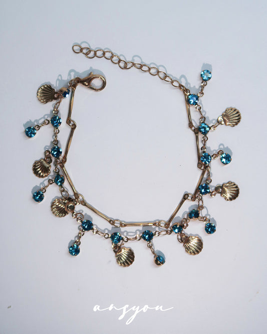 Blue Shell Layered Bracelet